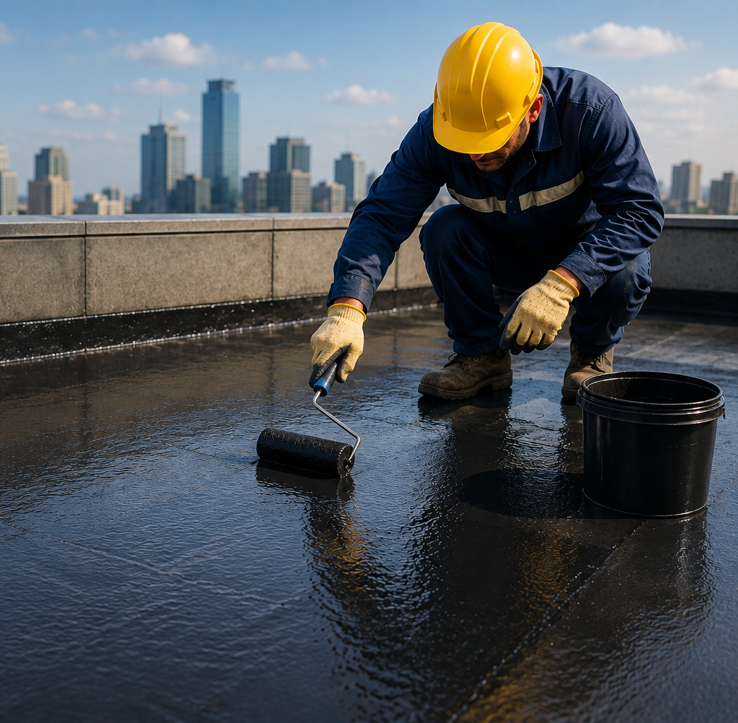 Waterproofed residential foundation exterior
